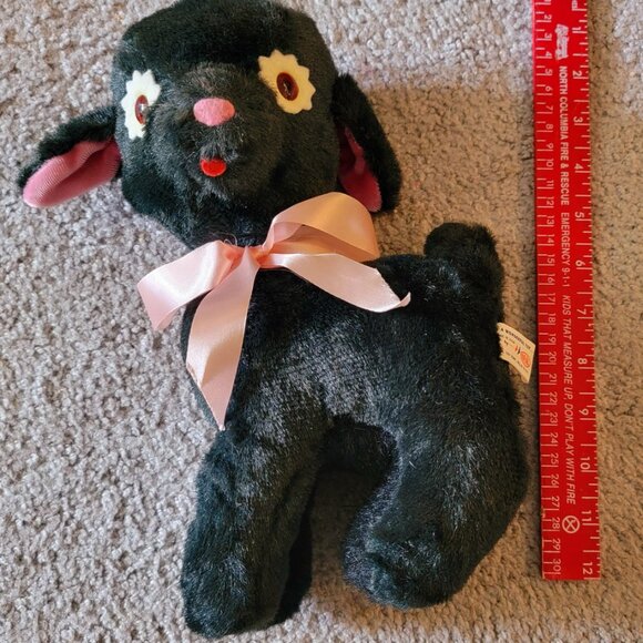 Vintage Black sheep lamb Plushie with bright button eyes. By Ideal Toy 12" Rare - Picture 4 of 6